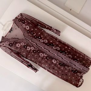 Sheer Sparkly Floral embroidered Dress